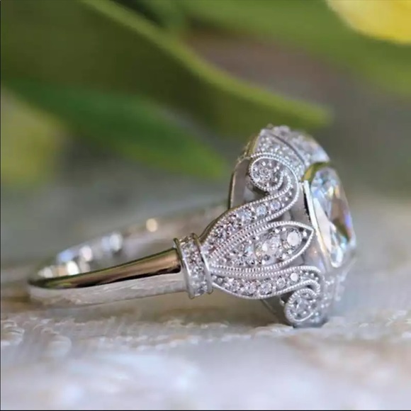 925 Silver Art Deco Statement Ring - Picture 5 of 8